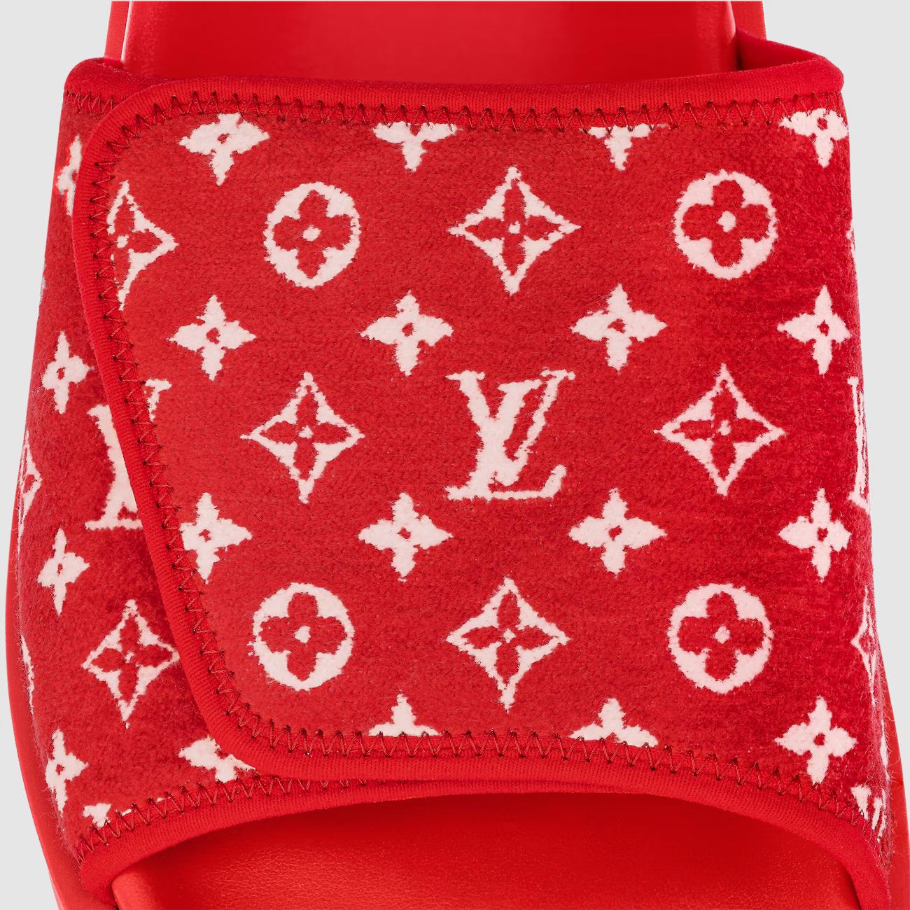 Dép Louis Vuitton Miami Mule Nam Đỏ